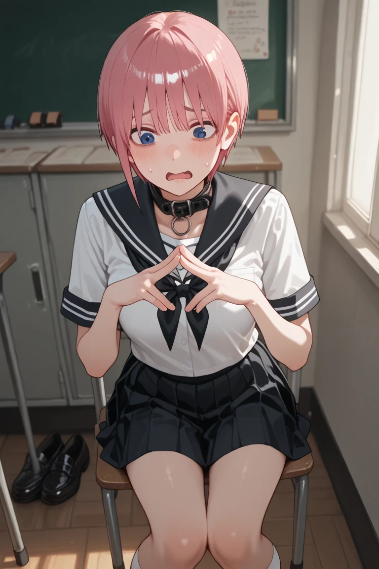 POV, 1 male, ?????, breastjob, ??????, ????? between breasts, ????? on breasts, milking, ???????, creamy hair, short hair, light red eyes, facial (facial/bukkake) POV, 1 Male, ?????, POV ???????, 1 Male, ?????, , 8K, Best Quality, Masterpiece, Ultra Definition, Pale Cream Hair, Short Hair, Pale Red Eyes, Medium Tits, Perfect Hands, Detailed Hands , blush, gorgeous expression, pov, single boy, ?????, school classroom,