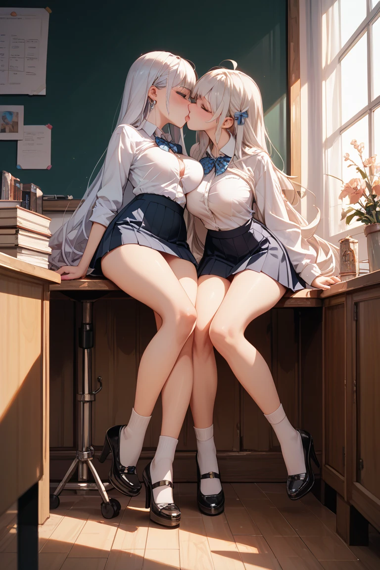 (footjob), Masterpiece、Highest quality、Highest quality, (long and thin legs, shoes:1.2), Arm behind wrist, squat、Spread your legs、1 girl, (smile、Open your mouth大笑い:1.2), Cute eyes, (Detailed face:1.3)、Open your mouth, The whole face turns red, alone, Big and ample breasts, (Straight bangs, Twin tails), White maid outfit、Side bust、Underbust、belly button、Walking through the mansion'corridor、nsfw、shoes下