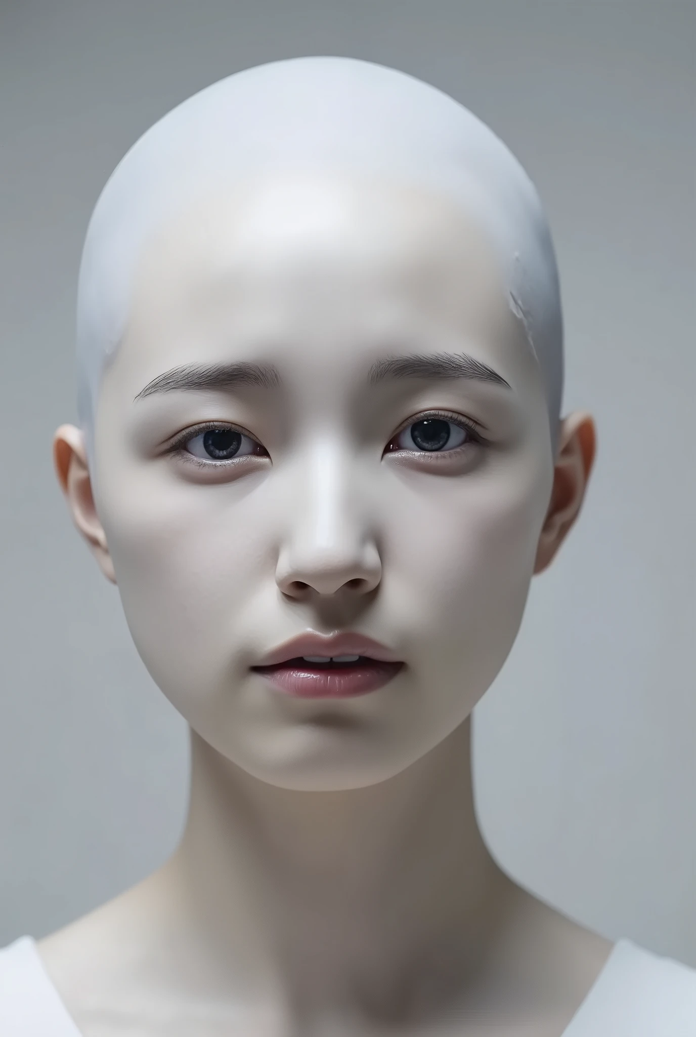 Create an head shot face, frontal face, look frontal face, please head bald (ioki_mao_flux: 0.5), (IOKI.MAO.FLUX: 0.5), hyperdetailed, maximum fidelity, quality, cinematic, subsurface scattering, maximal attention to correctness and detail, epic, magnificent, wondrous