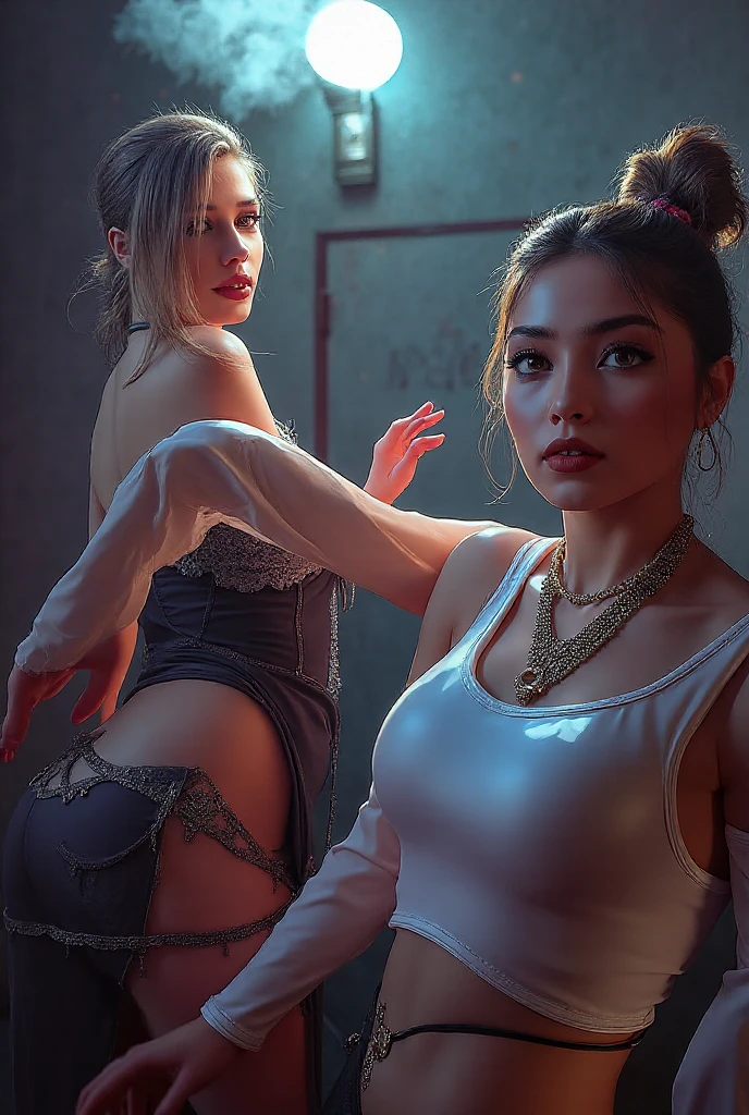 braided ponytails, ((short skirt)) (((Slutty skintight cybernetic Full AI skin and anatomy))), ((slutty braided hair)), ((She is in your bedroom, slutty )), Perfect back view of her tight butt, full body picture, she is a seductive slut, Perfect proportions, she has a perfect Ass... she wants to put your tiny shrunken body deep inside of her pussy, short hair with bangs and ponytails, beautiful horror, domination, death by pussy insertion, skinny sexy and slutty woman, she needs to have your tiny shrunken body deep inside of her pussy.... she wants you to choke inside of her pussy, she is the embodiment of sexual domination and lust, she is perfect, you are her prey, you are about to die inside of her pussy, small tight ass, giantess domination, human sex toy, helpless, she is a giantess and she wants to use your tiny shrunken body as a human dildo..., perfect anatomy, perfect arms and hands, better detail on her eyes... make her eyes look scary and beautiful, perfect sexy and slutty athletic body, perky nipples, wet, white cum, perfect tight butt, black hair, perfect legs and thighs, tight wet pussy, white dripping cum, ((Perfect eyes and face)), ((closed wet full lips)), ((perfect hands and fingers)), ((( a lot of white cum is dripping out of her pussy))), ((she has a very skinny and toned strong body)), ((makeup)), ((freckles)), ((perfect eyebrows)), ((sharper edges)), ((perfect scary grey eyes)), perfect face, slut, sadistic, predatory, better detail on her skin, perfect face and strong jawline, perfect full wet lips, sadistic atmosphere, wet sweaty skin, beautiful intimidating grey eyes, ((beautiful horror)), better lighting, more toned muscles, perfect detail on her intimidating eyes, very tight underwear, ((tight pussy)), (((tighter clothing))), slutty, intense, perfect detail, ((piercings)), better detail on her bellybutton, skinny, skinny and strong, more skin showing, intense, slutty, freckles, long skinny perfect legs, scary and intense, super slutty