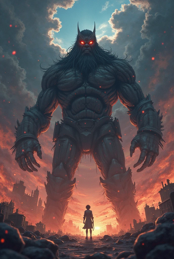 attack on titans, Angry giants, dark and gritty, by Ghibli Studio, Anime main visual image, author:Shinkai sincerely, deep colour, intricate , 8k resolution concept art, Natural light , Beautiful composition
