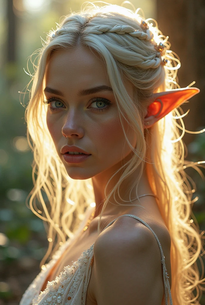 Super detailed beautiful elf girl 30 years old. Ultra HD, 4K, 8 thousand, cinematic ligh