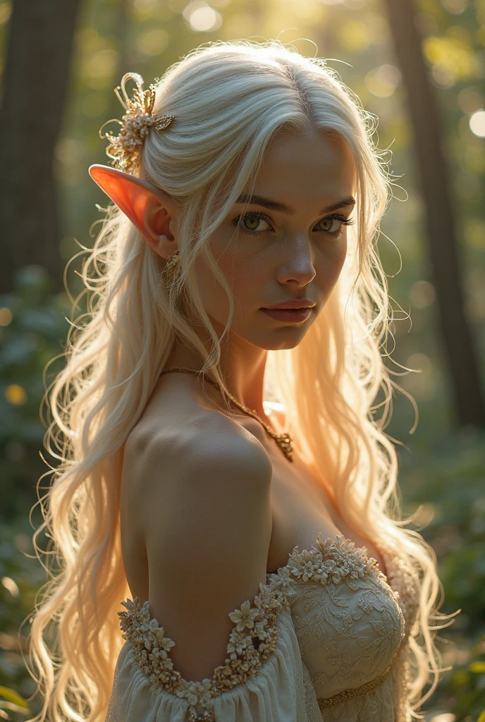 Super detailed beautiful elf girl 30 years old. Ultra HD, 4K, 8 thousand, cinematic ligh