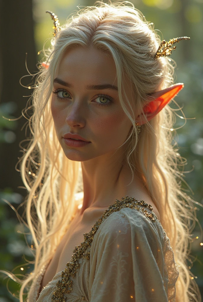 Super detailed beautiful elf girl 30 years old. Ultra HD, 4K, 8 thousand, cinematic ligh