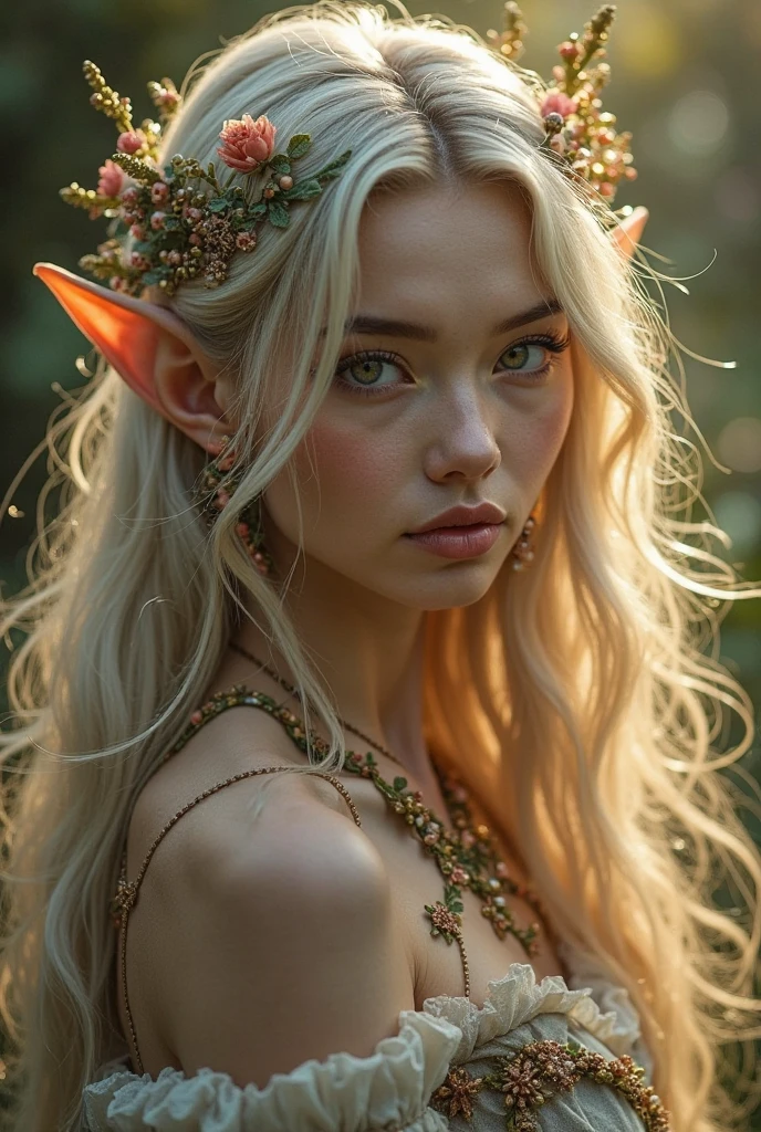 Super detailed beautiful elf girl 30 years old. Ultra HD, 4K, 8 thousand, cinematic ligh