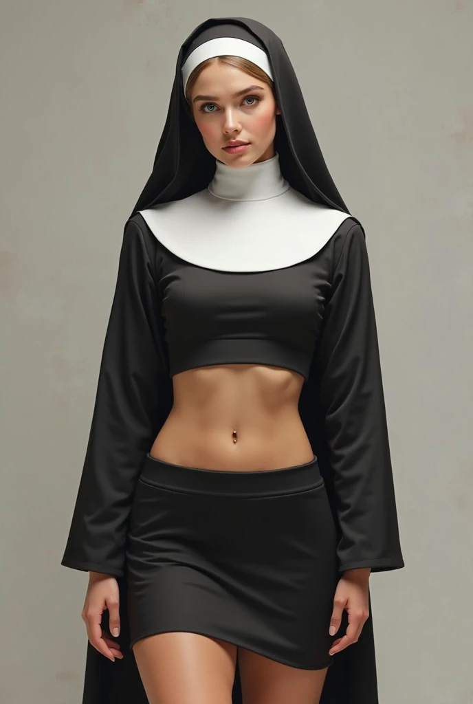 (masterpiece:1.2,Exceptional Quality,mirror-like,Cinematic Experience,Photorealistic:2.0,RAW Photos:2.0),8k,wallpaper,,(1 female,Beautiful Skin,Beautiful Face,,(Alluring face:2.0),front,Nuns,(超タイトなNunsの衣装),(Super tight short skirt:2.0),(Beautiful Church),(Super-functional:2.0),(Super sexy:2.0),(Super big breasts:2.0),(Super thick thighs:2.0),(Beautiful female hands:2.0),(Detailed Female Hands:2.0),(Lift your skirt up really high to show your panties:2.0),(stockings:2.0),(dynamic:2.0),(80's European porn style:2.0)