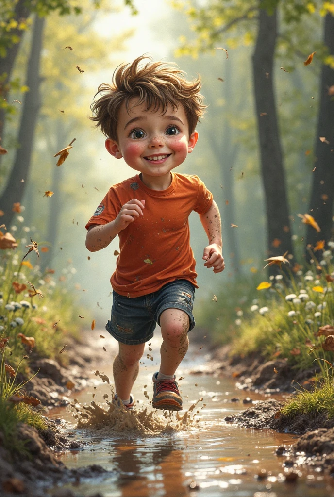8 year old boy, tank top, short shorts, realistic 