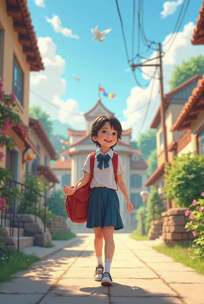 A girl, standing, pointing up, happy, perfect quality, clear focus, background chroma key (clutter - house: 0.8), (masterpiece: 1.2) (realistic: 1.2) (bokeh) (best quality) (detailed skin: 1.3) (intricate details) (8K) (detail eyes) (sharp focus), (happy)