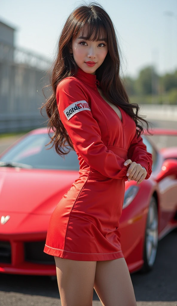 Ferrari SF90 red spiter version if it were a woman