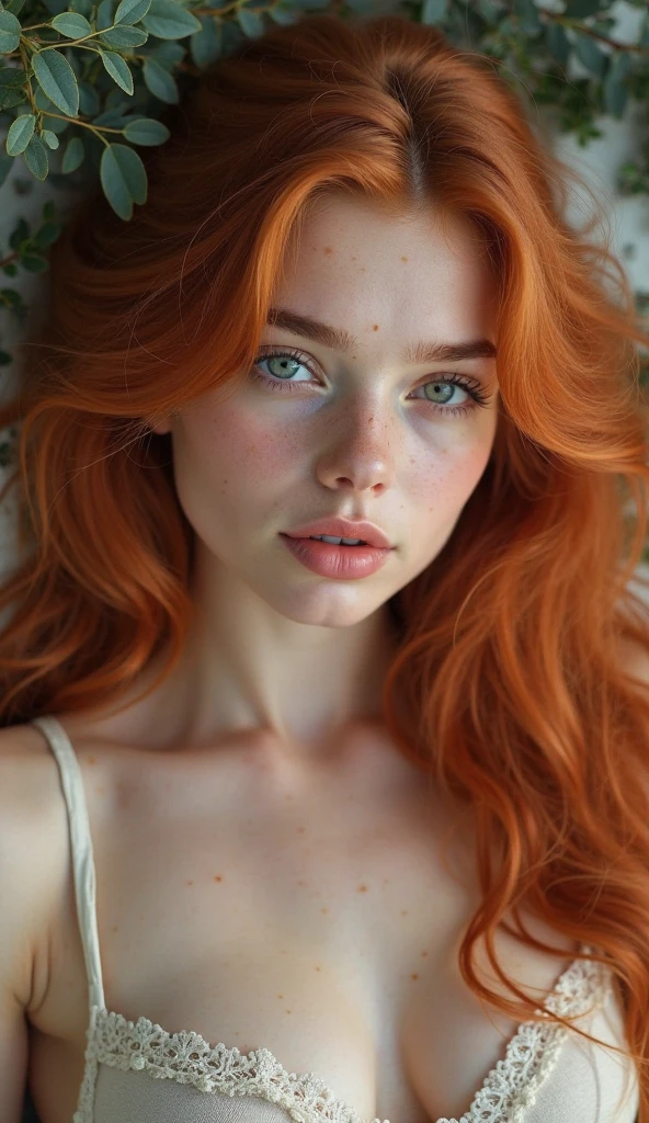 Selfie, 1 girl in, 19yearsold, standing alone, aesthetic art, irish redhead, wavy red hair, shoulder length red hair, (grey-eyed), light gray eyes, some small freckles, pale skin, A glass, breasts small, runner's body, Detailed texture skin, (extremely detailed 8k wallpaper), soft lighting, high qualiy, film grain, Sharp focus Fujifilm XT3, f5.6, 50mm, high détail, sharp focus,(naturallight), (wearing a pink sports well), sports well, (pink yoga pants), crazy details, complexdetails, hyper detailled