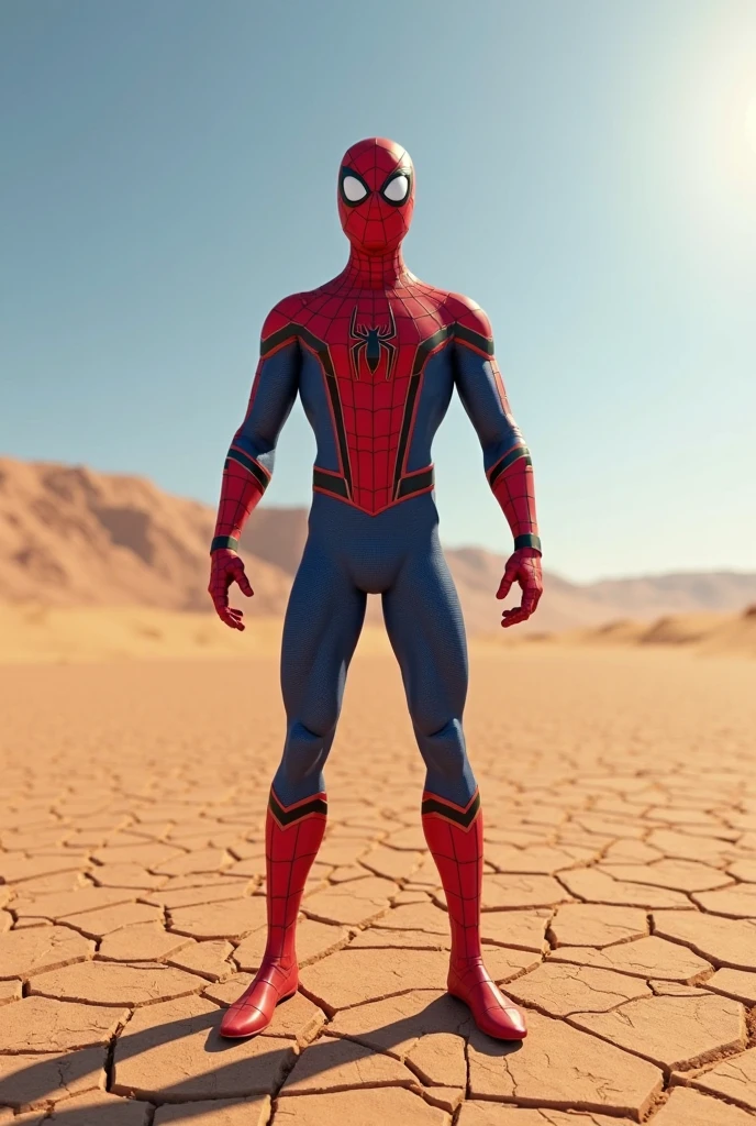 Sexy thin muscular black spiderman with big crotch bulge in the hot desert, muscular spiderman in the hot desert. Men in underwear. Sexy slim male showing his muscles.
