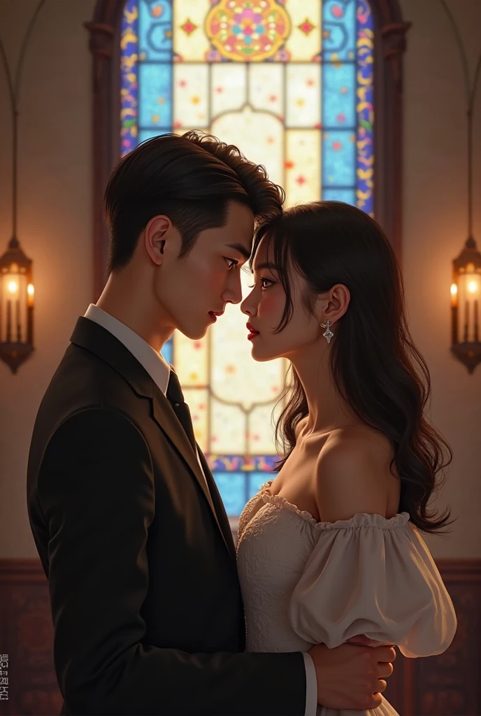 (a picture of a couple holding hands and looking at each other with love),(romantic atmosphere, soft lighting),(Vietnamese title: 'Finding the love of someone who doesn't have a lover', English translation: 'In Search of Love for the Unattached'),(author: 'Bing', bottom-right corner inscription) --auto