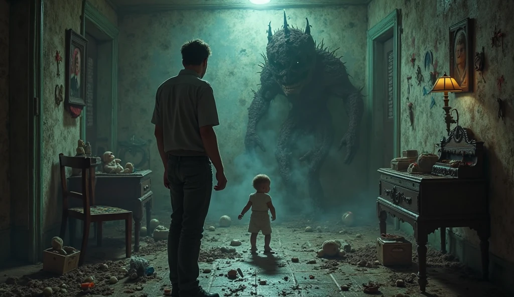 A monster in the closet,horror,child outside,hidden monster