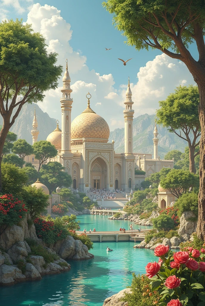 Draw heaven from a Muslim perspective
