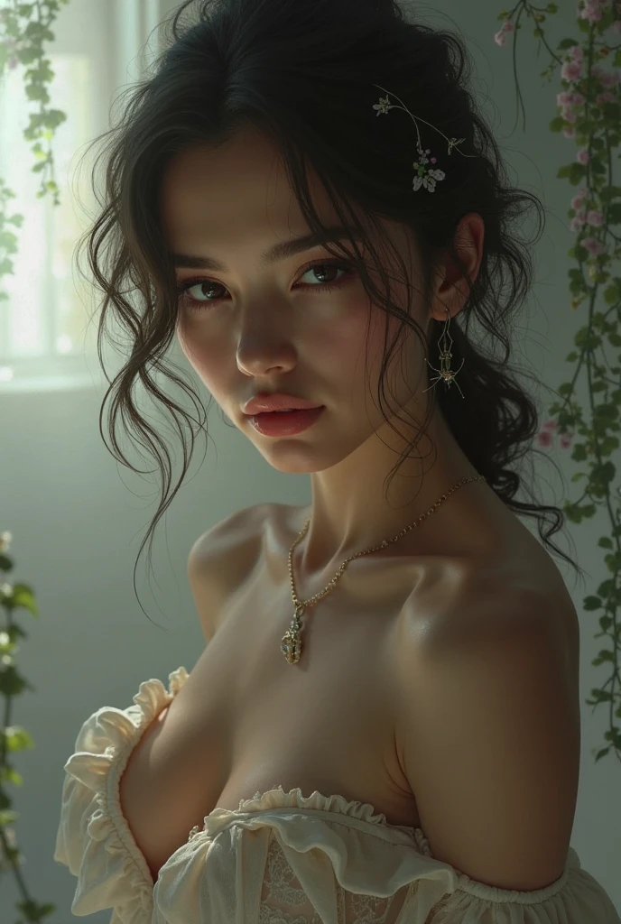 from side, hip up,((addielyn)), side pose, Random posture, night time, (An extremely delicate and beautiful work), (masterpiece), 1girl, totally naked, show breast, erect tits ,pubic hair, highly detailed, ponytail contorted, charming expression, beautiful and clear eyes, blue eye pupil, delicate pearl necklace, delicate earrings, simple blurred background, extreme detail description, beautiful, charming, delicate face, delicate figure, Fine collarbones, lovely lips, soft behind, mix4,(8k, RAW photo, best quality, masterpiece:1.2), (realistic, photo-realistic:1.37),1girl,cute,cityscape, night, rain, wet, professional lighting, photon mapping, radiosity, physically-based rendering,