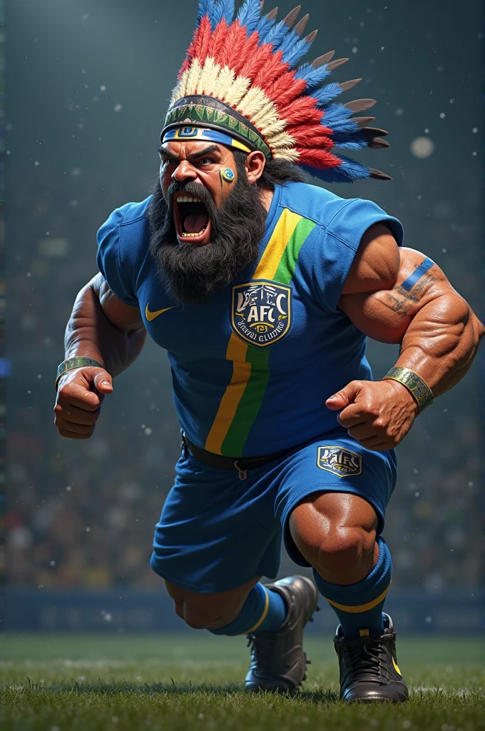(estilo arielp:1.0), Kratos at carnival wearing the Brazilian national team shirt