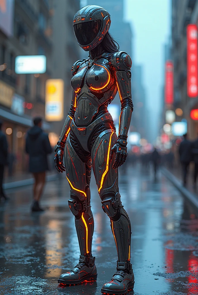 score_9, score_8_up, score_7_up, score_6_up, score_5_up, score_4_up, source_photo, rating_safe, ultra-detailed rainy dystopian landscape, soft diffused light
tall busty voluptuous android, futuristic fashion wardrobe, gigantic breasts, narrow waist, wide hips, wired joints