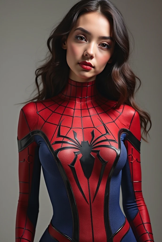 keira knightley、Sticking out the navel、newyork、She wears a torn Spider-Man suit,wearing skirt、 Red and black color scheme,Dynamic、masterpiece、top-quality、ultra-detailliert、ighly detailed、beautiful detailed brilliance、超A high resolution