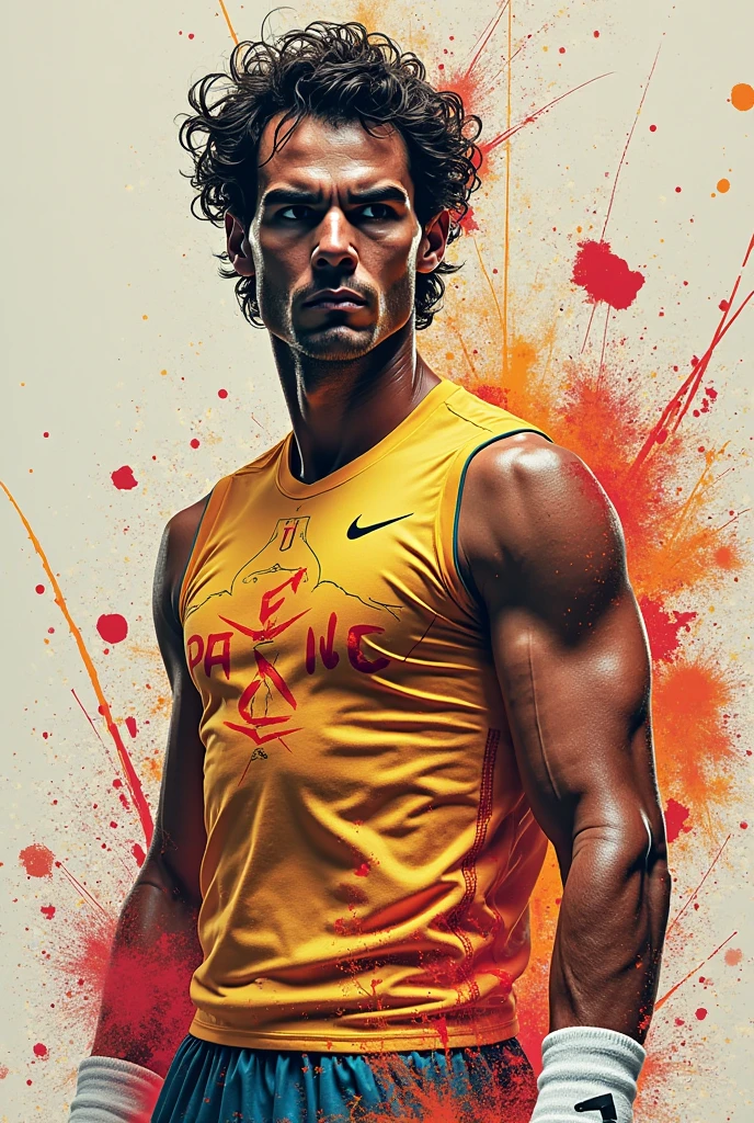 Ultra detailed illustration, (( young man in Roberto Ferri style, Latino, slim toned fitness body, defined muscles, perfect ???????, short black wavy hair, Roman nose, thin lips, square chin, diamond shaped face, barefoot, shirtless, wearing orange shorts, standing smiling starting to the camera, in intense colors oil painting) (watercolors soft neutral colors background, you can see an ultra intrincate detailed sea oil plataform ) evokes masculine hard work and confident
