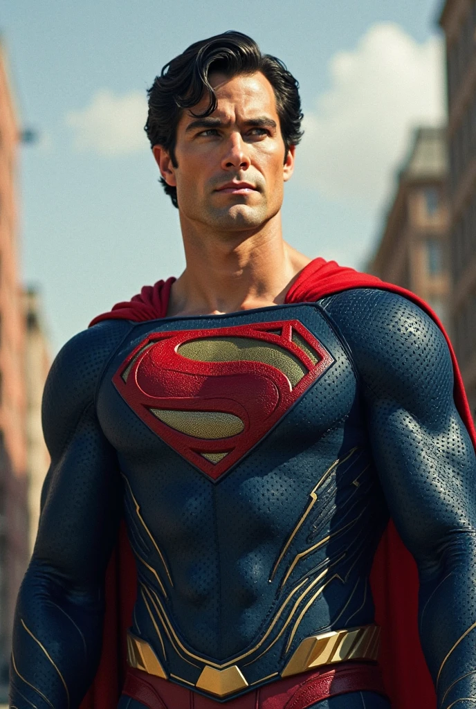 Superman, v-tapered muscular, big bulge, Henry Caville face