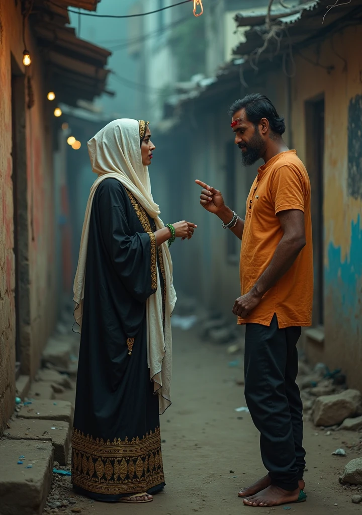 poor woman talking to a poor man