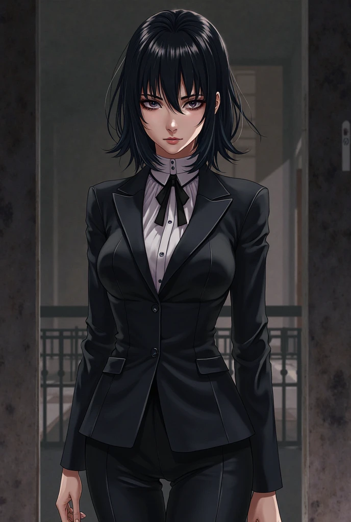 (best quality: 1.2), clean face, (masterpiece: 1.2, 8k) perfect anatomy, 1 girl) a beautiful fashion model ,(masterpiece, official art, best quality shiny hair, straight long black hair with streaks in hair, pale lips, small breasts, blazer school uniform, short skirt, thong straps, (dark makeup, piercings), ,shiny skin, (((side swept bangs, hair over one eye, hair behind ear))), dark gray eyes, (slender, skinny, slight frame, small breasts), ((emo, scene))