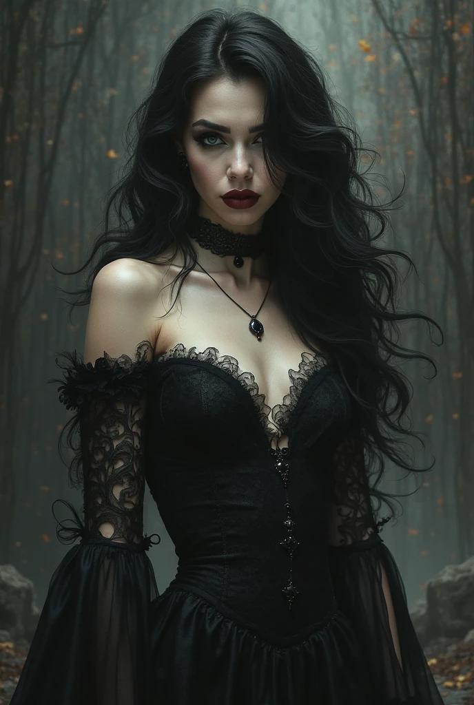 dark lady! beautiful woman with little clothing ! {{big boobies}} very big boobs, yellow  eyes, Bblack hair, red lipgloss stick!
