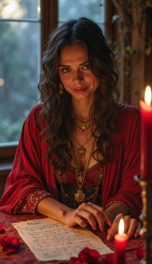 A woman fortune teller looking ahead 