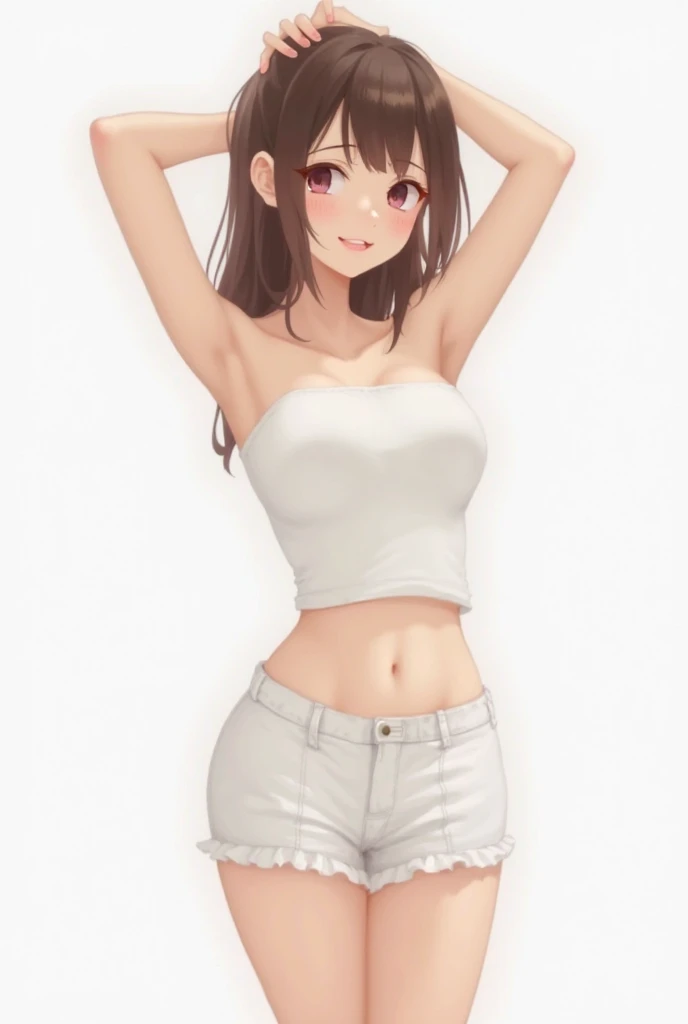 (((solo.))),((Looking here)),facial close-up,masutepiece, Best Quality, deep constriction of the torso,,,,,,,,,,,,,,,,,,,,abdominals,Clothes Combing,Showing,rather small udder,Delicate clothing depiction,toppless,Saggy,A smile,pleasing face,,embarrassed from,Looks fun,Looking at Viewer, Generation 9, May \(The pokemon\), bike shorts under shorts, White trousers, rather slender torso,girl with,top-quality,,embarrassed from, out,just,Shiny body,barechested,Takushi,Exposing your nakedness,gals,Haruka_City,NSFW,Clothes lift,Brown hair,laughingly, conjoined, two headed, 2headed,