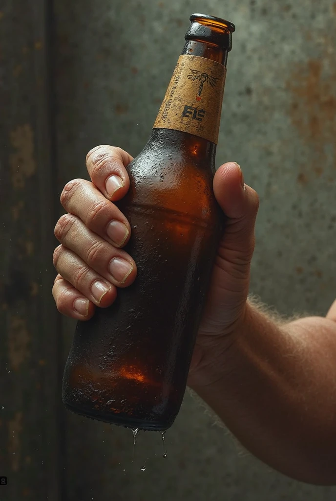 Man open the bottle cap