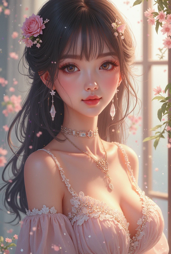 Unbeatable masterpiece, Ultra photo realsisim, Perfect artwork, Intricate details, Best quality, Strong light,High contrast, 1 girl , Rainy season , Masterpiece ,Best quality , cheerfulness , Beautiful detailed eyes, extremely detailed nipple, Unified 8K wallpapers ,(intricatedesign:1.6) , Digital art , hyper detailed textures , surreal landscapes , photorealistic illumination and shadowing , (extremely delicate and beautiful art)1.3 , elegant ,