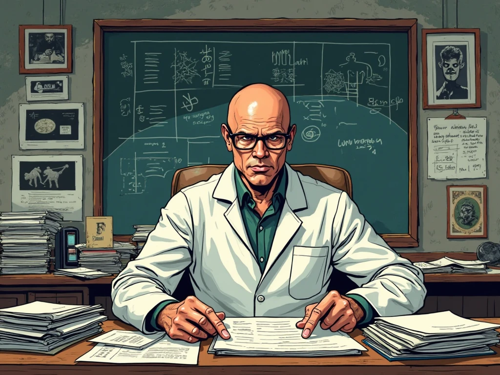 Clumsy Computer Scientist Bald Skinny, spanish, about 55 years old. Es muy torpe con los ordenadores. Spanish comic book image, tipo caricatura