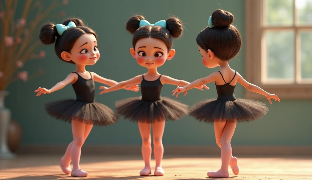 highly detailed 3D render cute ballet dancer, kids cartoon style, high detailed textures, soft smooth textures, pink color gradient in background.