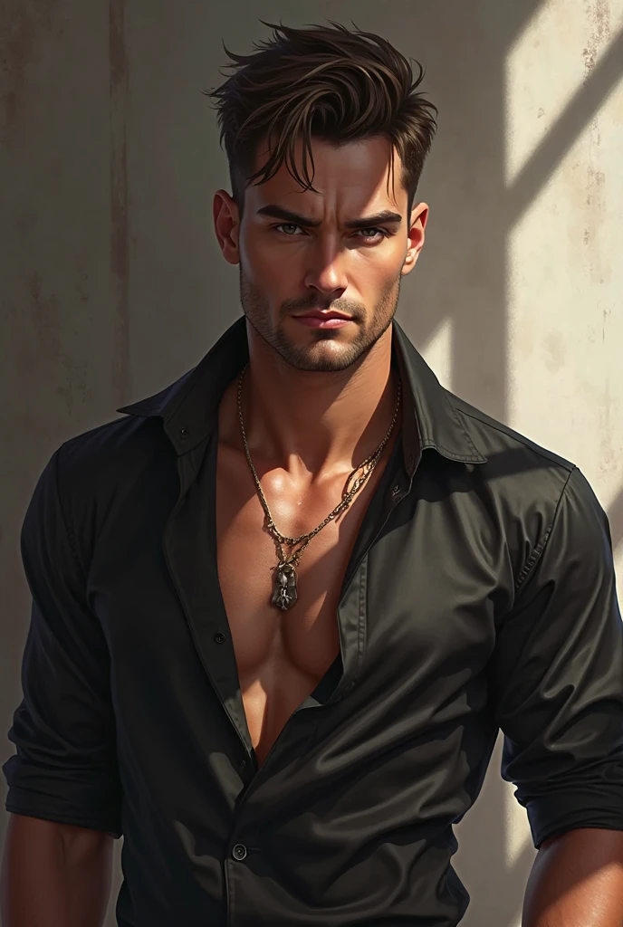 Poster design, change background, realistic face, fashion model, male