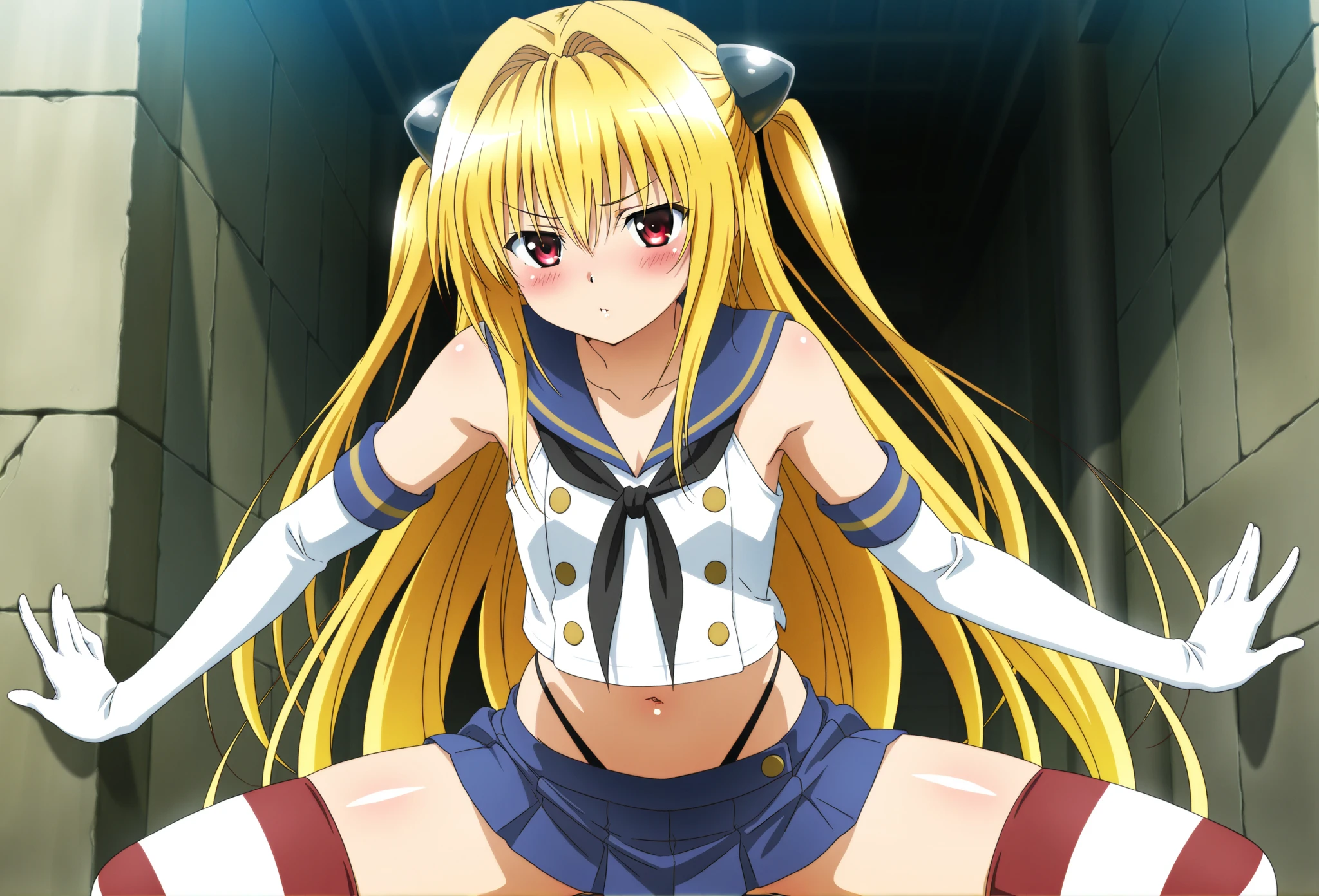 (((masterpiece))), ((highest quality)), ((Very detailed)), ((High resolution)), ((8k)), ((Anatomically correct)), One Woman, Small breasts, Twin tails, Fate Testarossa, Very cute woman, delicate, Charming smile, Yellow Hair, Red eyes, Best moment, Beautiful white skin, Cute Face, delicateな腕, Detailed skin texture, Intricate details, Very detailedな顔, Beautiful Eyes, Beautiful curves, View your viewers, Beautiful and thin thighs, Sweating, Looking up, blush with shame, Love juice, ((Bunny girl)), (Fake rabbit ears head dress), Night Bar, Open your mouth, Beautiful standing posture, Model standing,