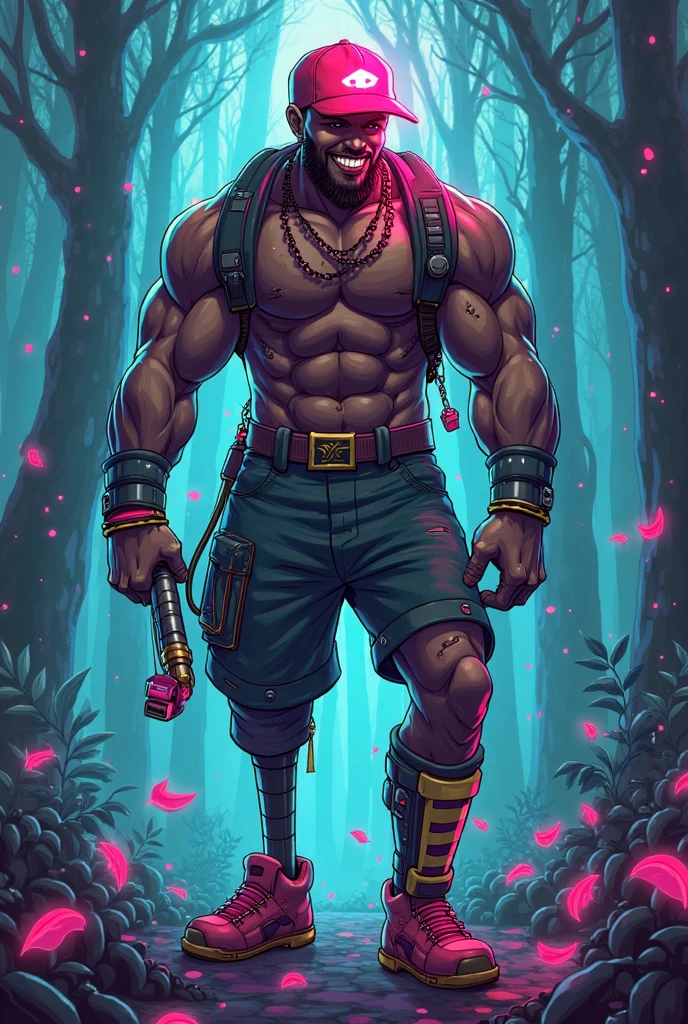 (full body:1.4), (Male of Caucasian origin).A ((muscular:1.2)) green ((zombie)), (missing left eye), long brown dreadlocks, purple basketball shorts, athletic shoes, smoking a cigarillo with massive clouds of purple smoke. smoke coming out of the left eye socket.