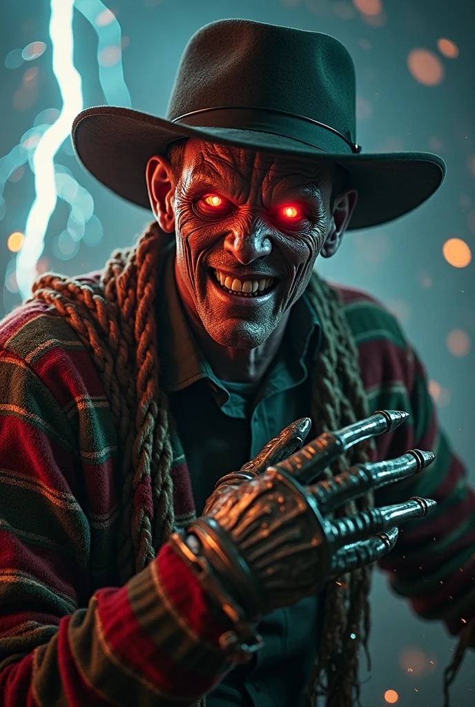 Pumpkin demon scarecrow, male people, Holding a wine glass, Jack O'Lantern 飾演 The Head, straw, Night, fall weather, Dark, Creepy, Cornfield, Field on fire, rain, The demons, Glowing red eyes, Horror, Scary, Pumpkin head, Bald, wineglass
