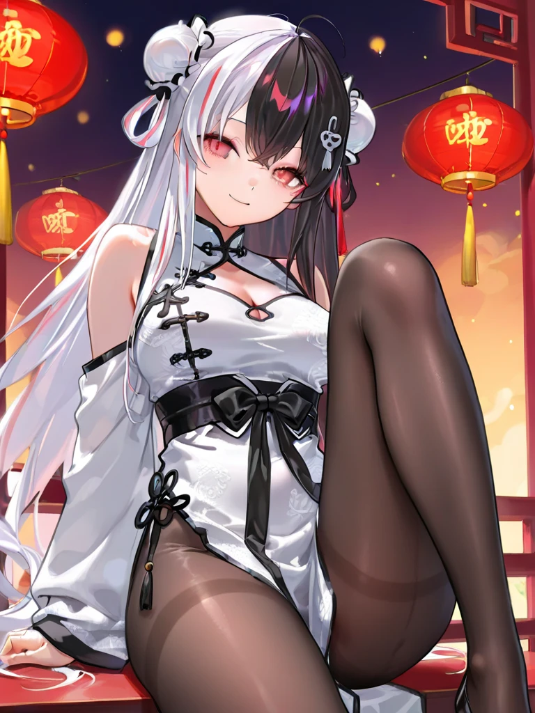 nsfw, woman, (Bunny ears), open mouth, Showing tongue, Glasses, flat breast, (See-through red kimono), long hair, black hair, (open legs), bathroom, steam, sex with man, 3P, (man, penis), (Sex, woman on top)