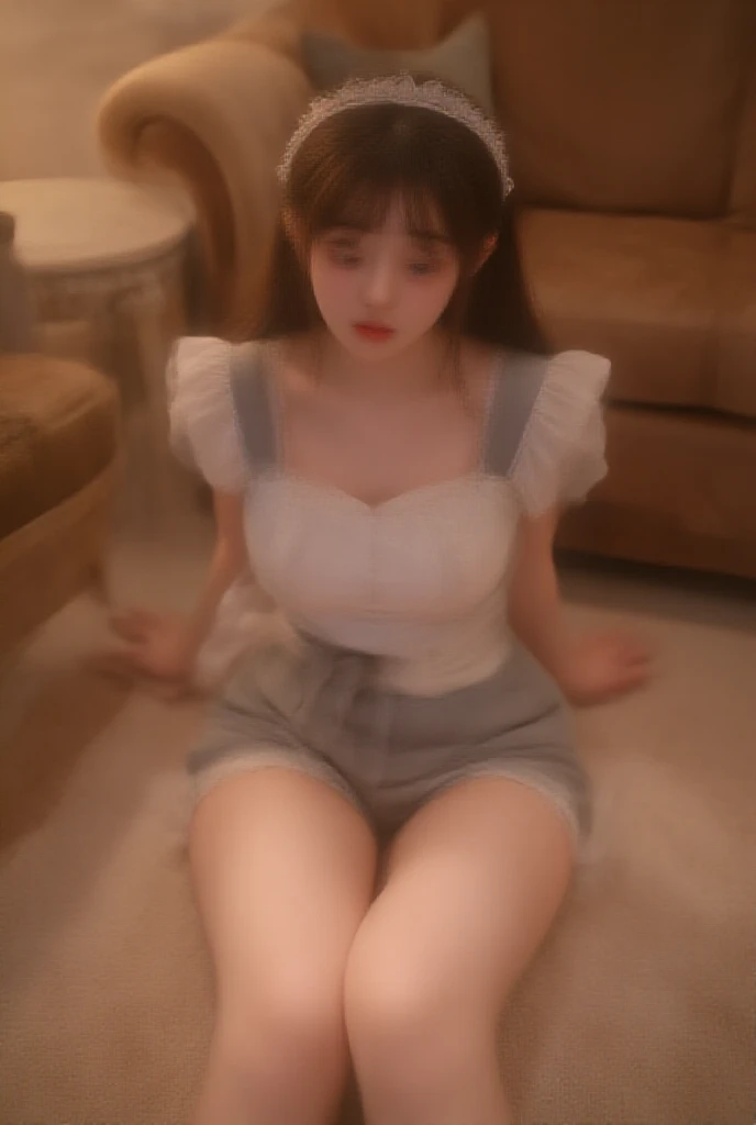 girl, room, read head, masterpiece, open mouth, extremely detailed, solo, masterpiece, beautiful face, detailed body, white background, latex bra, scared