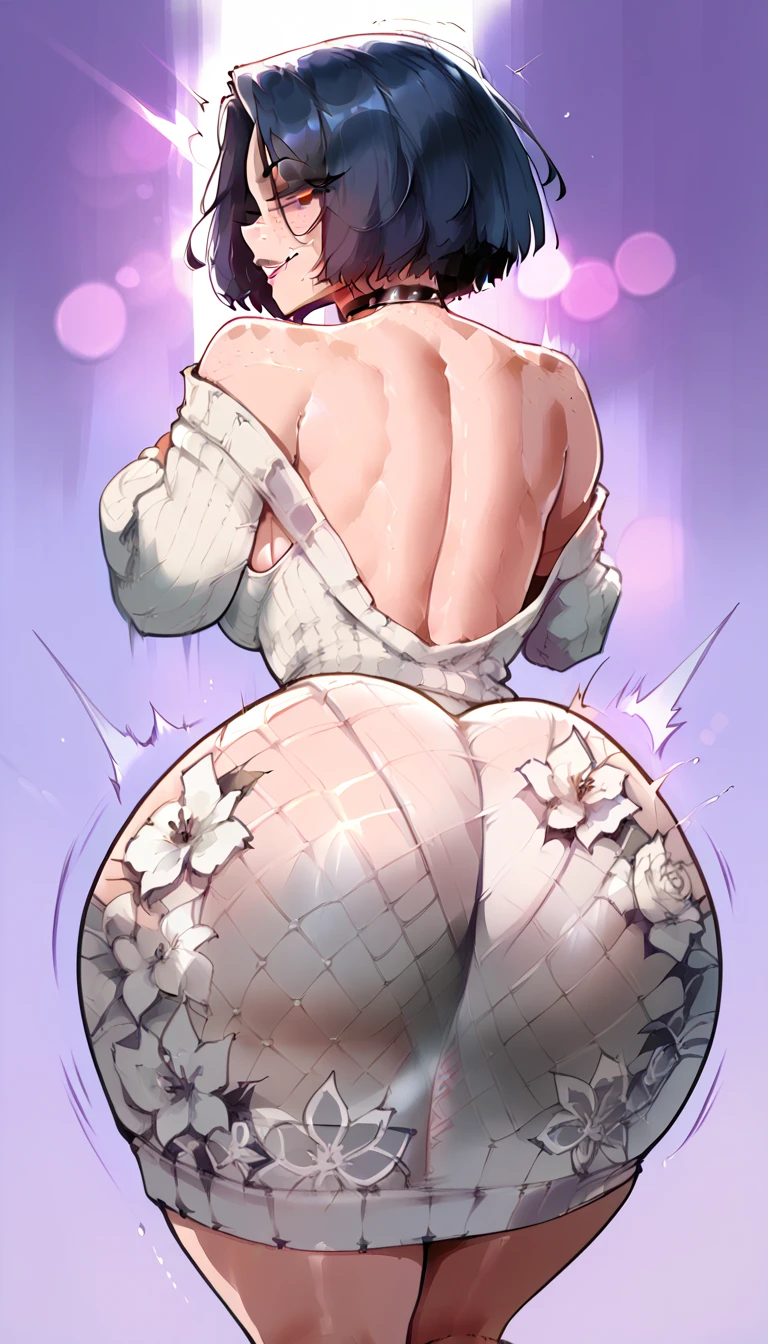 (masterpiece, highres, best quality:1.2), (retro artstyle, 1990s \(style\):1.2), intricate details, vibrant image, sharp focus, trending on pixiv
HayamiAyuko, solo, mature female, 40yo, milf, (dark skinned female:1.2), (dark skin:1.1), posing,, 
black hair, short hair, (makeup:1.05), brown eyes, perfect eyes, perfect face, detailed hair, detailed face,
,  , naked , massive  , pink nipples , pink background , purple make up , red lips , blushing , brown eyes , purple make up above eyelashes ,   , eyes closed , open mouth , cum on   , red hearts and roses , asshole , pussy
big booty , bending over , posing , grabbing her booty