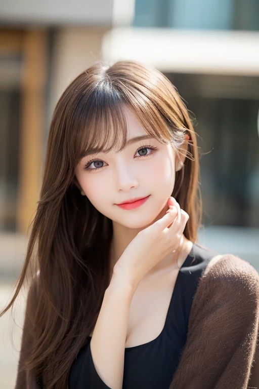 Tabletop, highest quality, shape, Very detailed, finely, High resolution, 8k wallpaper, 完璧なダイナミックな構shape, Beautiful and exquisite,ランダムなcute髪,,Natural color lip, Bold sexy pose,smile、20-year-old girl、cute、Looking into the camera,Always blur the background,Perfect and beautiful face,Slim face and figure,Big eyes、Putting on gal makeup,Small face,Shooting from below、smile,Blurred Background,Elegant feminine face、Cyberpunk Fashion、Get on all fours with your butt facing the camera
