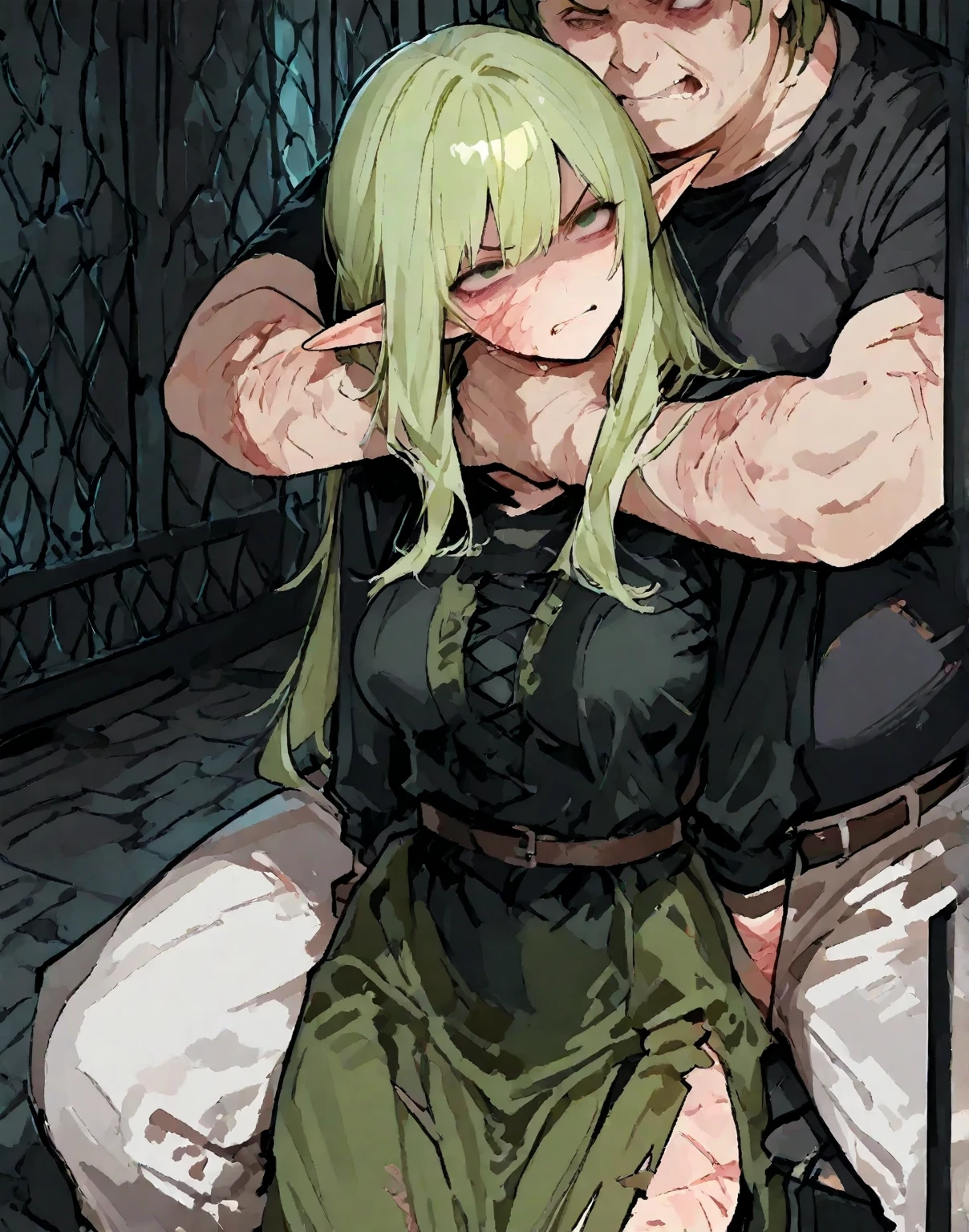 masterpiece, best quality, high quality, 1girl, solo, female focus, looking at viewer, upper body, ishigami_senkuu, full body, lewd sex pose,creampie slut huge breast gender bender,doggystyle ahegao face open mouth, tongue out, wet slut heat slut, 2 han pressing on her head