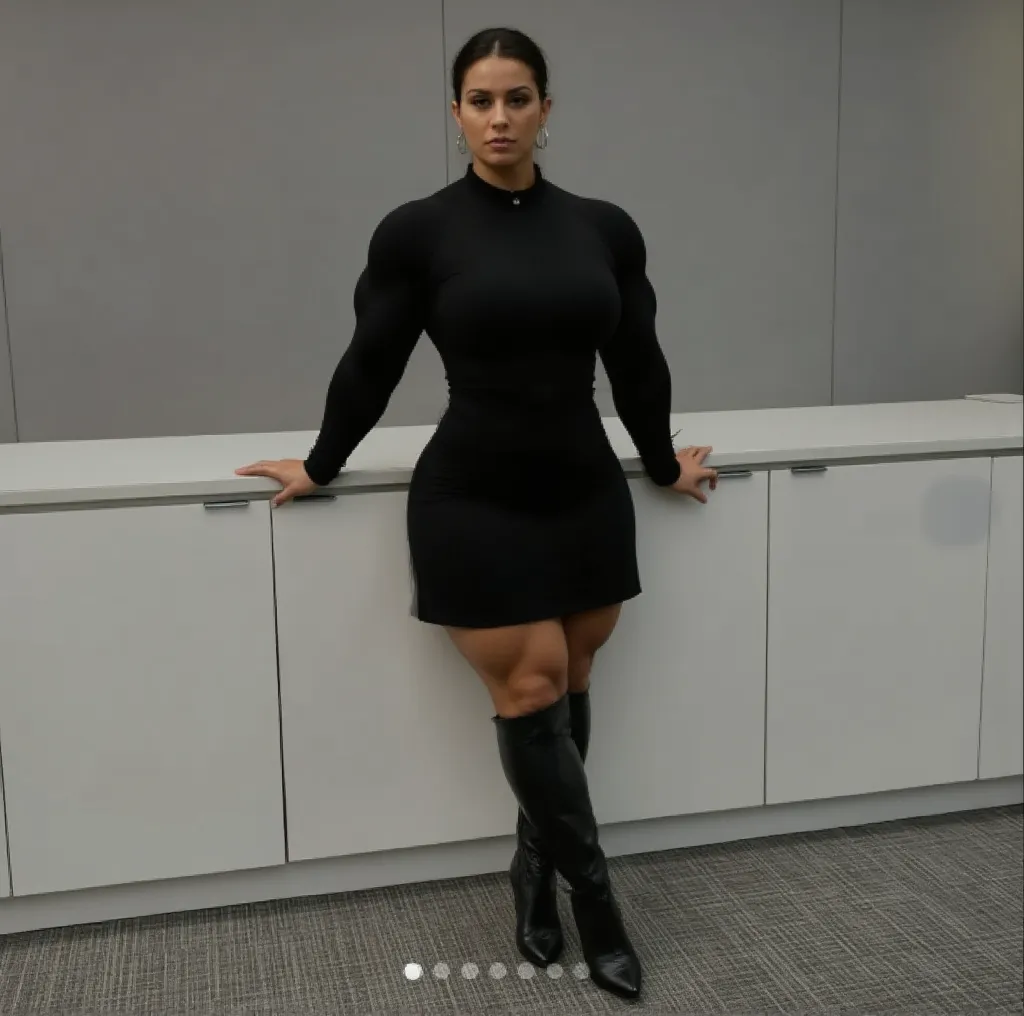 Sexy woman in a sexy starfleet command uniform, sexy pose, erotic, powerful, bare legs, clevage, blonde bombshell, short hair, athletic, eye contact