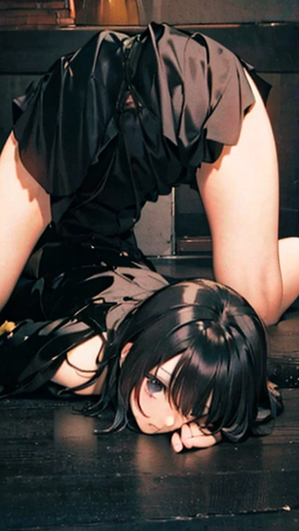 (best quality,4k,8k,highres,masterpiece:1.2),ultra-detailed,(realistic,photorealistic,photo-realistic:1.37), a woman hogtied in a sheer dress, gr3ysh33r,hogtied&gagged, fine art, dark environment, intense lighting, mystery, suspenseful atmosphere, bound hands and feet,being tied up both wrist behind back, detailed facial expression, dramatic shadows, intricate knots, sensual curves, black and white photography, dramatic composition, high contrast, captivating pose, alluring eyes, glossy texture, hauntingly beautiful, bondage art, seductive, provocative, emotive, monochromatic palette, elegant lines, intense emotions.