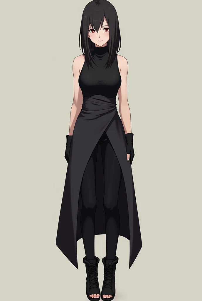 girl, short black hair, kung fu style pants, black t-shirt, muscular body