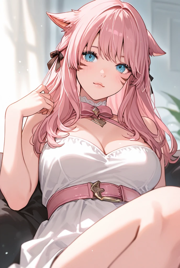 Anime Kawaii sexy Perfect Slim sensual body large breast and huge thighs, An intricate and highly detailed illustration of anime (Young girl). Complicated Details, 1 , Ridiculously Long Pink Hair, Calico cat ears, Anime Kawaii sexy Perfect Slim sensual body large breast and huge thighs, An intricate and highly detailed illustration of anime (Young girl). Detailed blue-green eyes, Detailed cut, (Spread your legs),(breast-feeding),Amount of breast milk,breast-feeding,vaginale,creme,torn outfit,work of art,8k