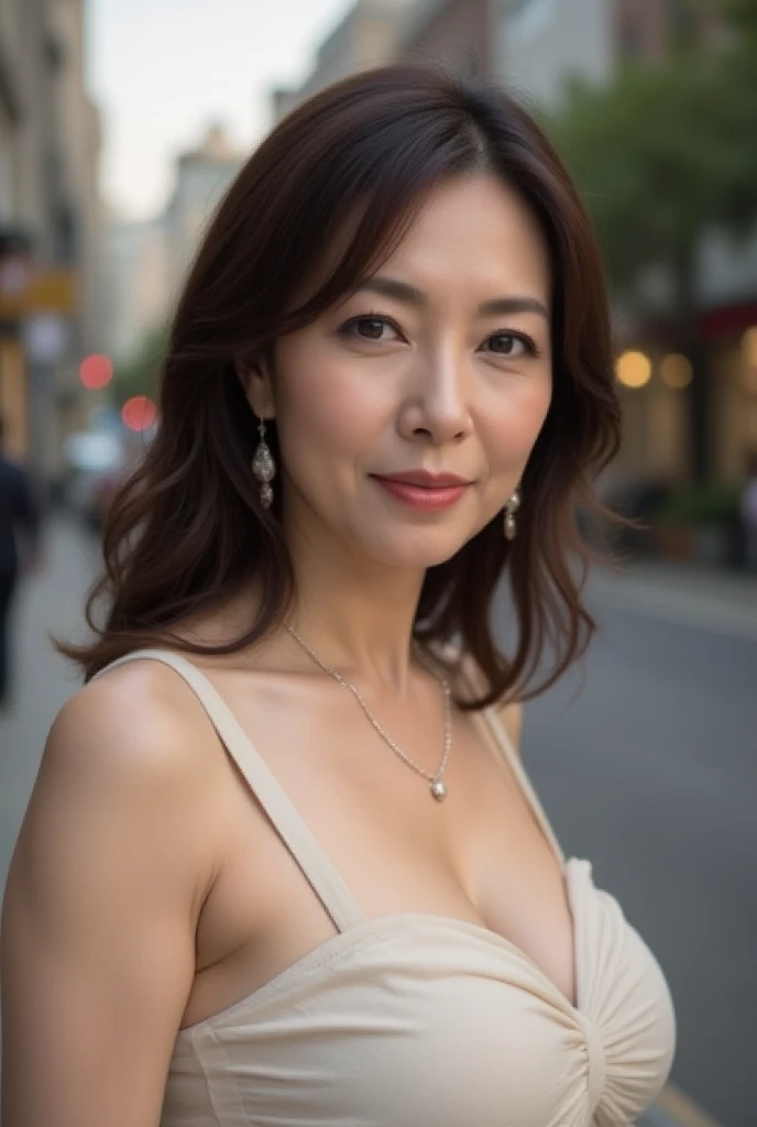 best quality, High resolution, Hires, skin definition, detailed skin, detailed eyes, detailed face, 4K, 日本人mature woman, ((solo)), (((80 years old))), (Wrinkles at the corners of the eyes:1.7), (nasolabial folds:1.5), mature woman, sex appeal, sexy, fair skin, ((wavy long hair)), Looking at viewer,(((my skin is old))), ((muscles are old)), (((Very large breasts:1.28))), ((Saggy udder)), (Saggy buttocks), ((japanese model)), 4K, (photoReality:1.5), Reality, ticker, Beautiful, bimbo, Perfect makeup, eye make up:1.9, small diamond necklace, earrings, {((Brown duffel coat)), ((white undershirt)), (Argyle pattern pleated skirt), (black long boots )}, smile, Public place,full body photo,