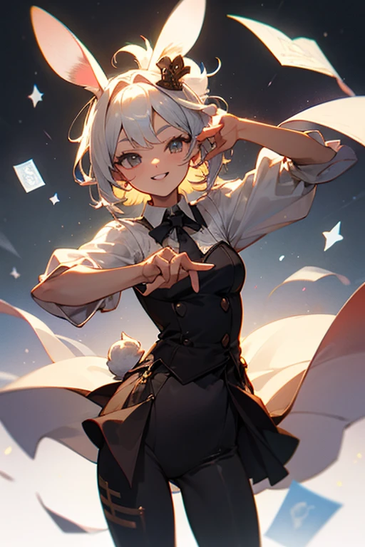 peace sign,(masterpiece, best quality), intricate details, 1girl, megumin, short hair, belt indoors,ahg rolling eyes tongue((((blush)))),(cleatched teetch)