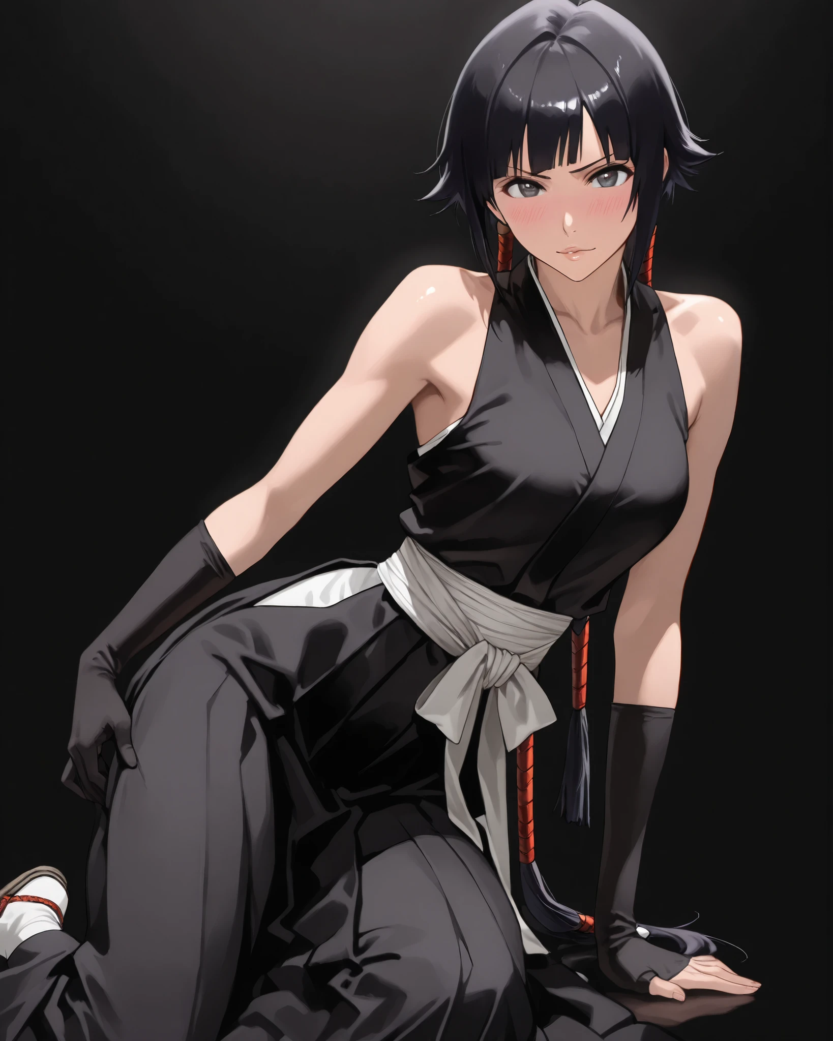 outdoors, lens flare, depth of field, bokeh, vanishing point, solo, looking at viewer,((masterpiece, best quality)), BREAK
NinjaWhiteDress_KurenaiYuhi_ownwaifu,
1girl, forehead protector, black hair, long hair, red eyes, makeup, lipstick, konohagakure symbol, red lips, large breasts,
bandaged arm, fishnet top, bandaged hand, sleeveless, bandaged leg, cleavage, long sleeves, asymmetrical sleeves, single sleeve, vest, collarbone,
(sitting, head tilt)<lora:NARUTO_Kunoichi_KurenaiYuhi_ownwaifu:1>,
insaneres, absurdres,
