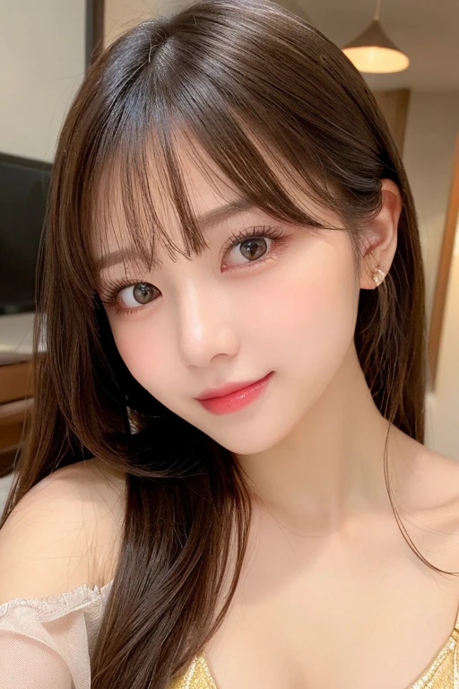 Tabletop, highest quality, (underwear、White or pink、bikini、Full body description、M-shaped splits、Showing pussy、Showing nipples erect 1.6）shape, Very detailed, finely, High resolution, 8k wallpaper, 完璧なダイナミックな構shape, Beautiful and detailed, Straight hair,Small breasts,Natural color lip, Bold sexy pose,smile、20-year-old girl、cute、sexy shot looking at camera,Always blur the background,Perfect and beautiful face,Take a picture of your face only,Beautiful and elaborate face、Slim face and figure,Big eyes、Putting on gal makeup,Actual photo、